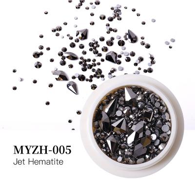 China MYZH-005 the nail Shinning Art Rhinestone Decoration Mixed Shapes ab colors luxury glass Diamond Jewelry Nail Accessories flat bottom stars for sale