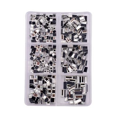 China Luxury Box Shinning Grid Rectangle and Square 3d Crystal Rhinestones Rainbow Crystals 6 Shape Mix SZCT-003 for Nail Art for sale