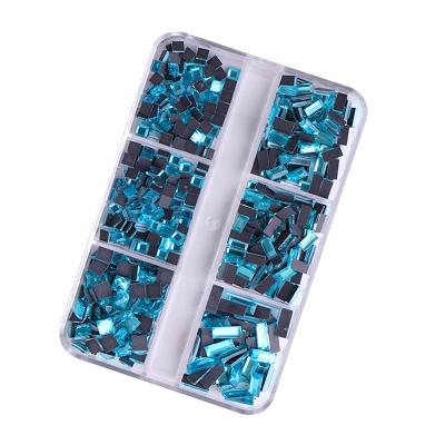 China SZCT-008 Hot Selling Shinning Flatback Diamond Aqua 6 Ring Not Hot Nail Art Rhinestone Shine Crystal Different Color Rhinestone Small Fix for sale