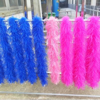 China Wholesale Cheap Big Dyed Fluffy Ostrich Feather Boa Colors 4 Ply Different Feathers Trimming For Fabric Fashion Design Decoration for sale