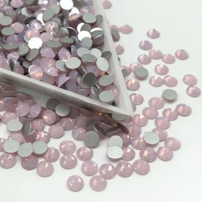 China New Arrival Flatback Glass Round Flat Back Crystal For Nail Diamond Rhinestones Opal Colors Non Hot Fix Rhinestones for sale