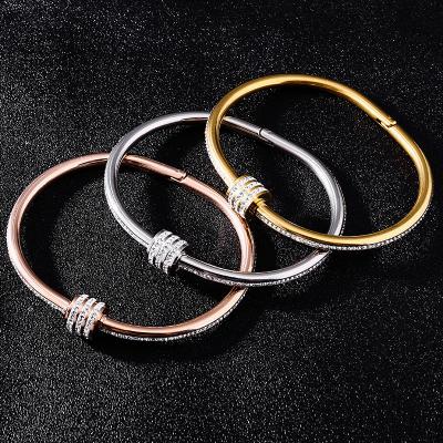 China FASHIONABLE Hot-selling Diamond bracelet Female bracelet Korean exquisite titanium steel brand screw buckle Non-fading jewelry for sale