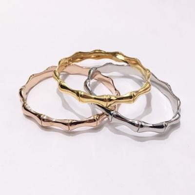 China FASHIONABLE C Brand Stainless Steel Bracelet Bangle Designer Bamboo Gold Bracelets For Joint Women And Men for sale