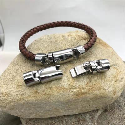 China Elastic Bracelet Clasp Wholesale Stainless Steel Clasp Rope Necklace Clasp Hand Jewelry Buckle Clasp Leather Rope Leather Accessory for sale