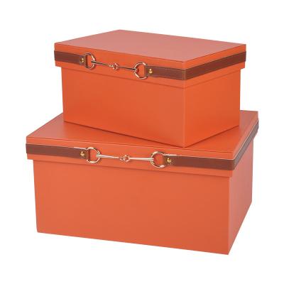 China Personalized Decorative Multi-functionLarge Viable Faux Almacenamiento Leather Storage Box for sale