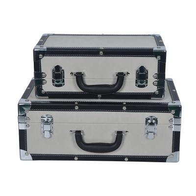 China Simple European Style Storage Metal Tin Trunk Box Decorative Storage 2 Sets for sale