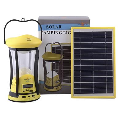 China Yingli Plastic Solar High Quality Solar Camping Light With 2pcs Solar Panel for sale