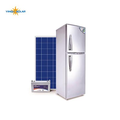 China China Factory New Professional DC 12V LG Solar Power Double Door COMPRESSOR For Home Commercial Car Mini Freezer Fridge Refrigerator Price for sale