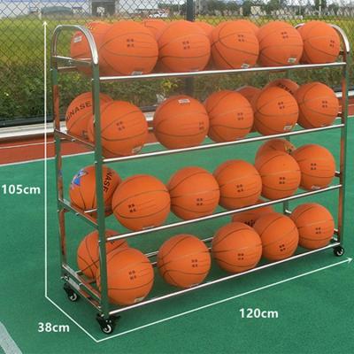 China Vertical Metal Ball Rack 3-Tier Ball Rack Shelving Ball Storage Rack Metal Organizer Display Garage Viable Storage Rack for sale