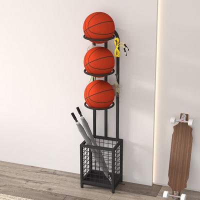 China Sustainable Metal Ball Storage Rack Indoor Sporting Goods Show Rack Umbrella Storage Bucket for sale