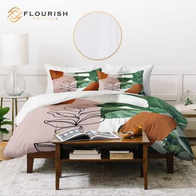 China Anti Dust Mite Flourish OEM ODM Sabanas Sheets Bedding Set Wholesale Polyester Woven Polyester Plain Solid for sale