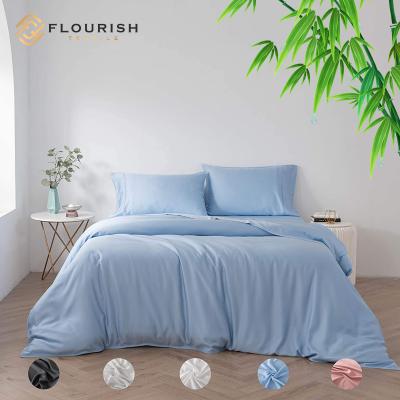 China Anti-Static Flourish Bedding Set Bamboo Fiber Fabric Bed Set Wholesale Copper Large Ion Infused Bedding Set for sale