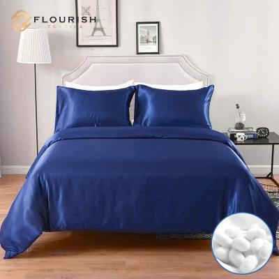 China Anti Dust Mite Flourish OEM ODM Bedding Set Four Piece Luxury Single Double Silk Sheets For Bedclothes Wholesale Bedding Set for sale