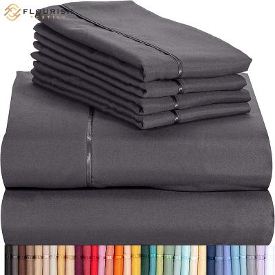 China Anti-Static Flourish OEM/ODM Customizable Wholesale Pure Queen King Thread Count Cotton Sabanas Sheets Bedding Sets for sale