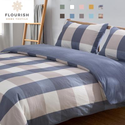 China Modern Flourish Modern Nordic Custom Printed Stripe Linen Bedding Set Duvet Cover Set Egyptian Cotton for sale