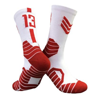 China New Manufacturer Antibacterial Hot Selling Custom Made Deodorant LOGO Sports Pad Terri Cushion Nylon Compression Basketball Crew Socks for sale