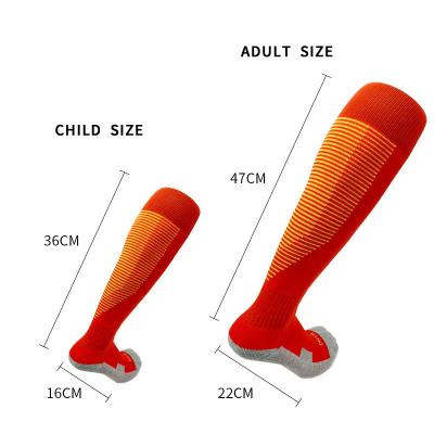 China Antibacterial Youth Adult Knee High Stockings Sweat Absorbent Socks Compression Non-Slip OEM Cycling Socks Bottom Sports Soccer Football Socks for sale