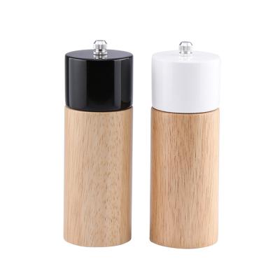 China Viable Wholesales Plant Price Wooden Salt Pepper Mill Set Spice Nuts Mills Adjustable Manual Seasoning Grinder Bottle With Creamic Core for sale