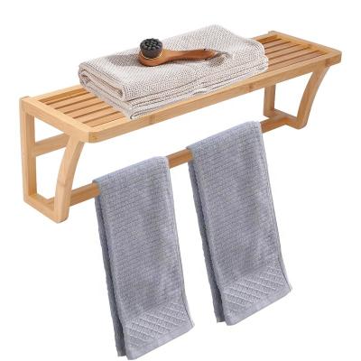 China BRIEF Wooden Towel Hanger Towel Holder Bathroom Shelf Towel Rack Bathroom Accessory for sale