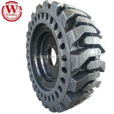 China Hot Selling Rubber With Steel Wheel Rims 10x16.5 Because Black Otr Skid Steer Solid Tires For Beer Factory for sale