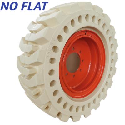 China Mini Tread Natural Directional Skid Steer Solid Rubber+steel Tires 10 16.5 12 16.5 for sale