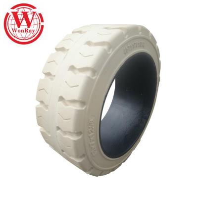 China Hot Selling China Trailers Solid Tire Heavy Duty Adhesive Non-Marking White Tread 18x7x12 1/8 Pattern for sale