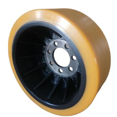 China Semi-pneumatic Solid Forklift Polyurethane Tire PU Drive Wheel VK CF 343 136 080 7 F Size 343x136-80-7h 8365234 for sale