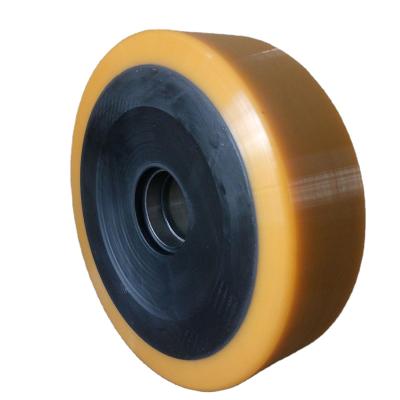 China Firm Polyurethane Tire PU Load Wheel Support Wheels Hy Forklift Part Number 1499033 Semi-pneumatic Size 350x100mm for sale