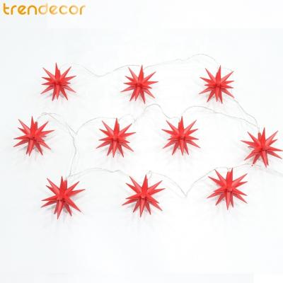 China Christmas Decoration Starburst String Lights Christmas Decorations 12cm Starburst 270cm Indoor Outdoor Red Fairy String Lights for sale