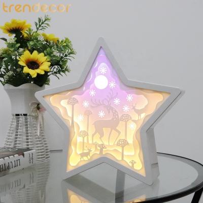 China TRENDECOR Christmas Lights Christmas Lights,3D Star View Night Diorama Creative Paper Cutting Light Box,Battery Operated Led Christmas Lights for sale