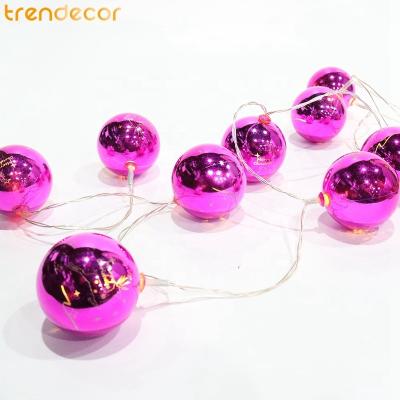 China Trendecor Christmas Balls Fairy Lights Plastic Battery Operated Warm White Electroplating Christmas LED Light-Merry for sale