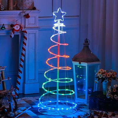 China Trendecor Christmas Outdoor Christmas Tree Lights 4' Indoor Outdoor RGB Color Changing LED Rope Spiral Tree for Xmas Party Wedding for sale