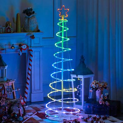 China Trendecor Christmas Outdoor Christmas Tree Lights 5' Indoor Outdoor RGB Color Changing LED Rope Spiral Tree for Xmas Party Wedding for sale