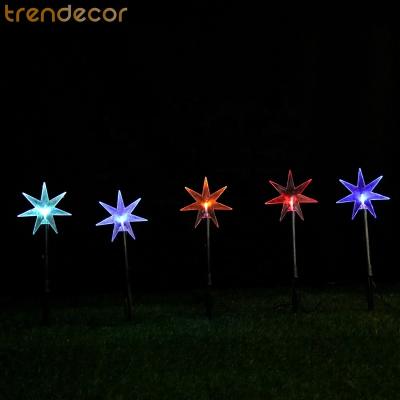 China Outdoor Christmas Garden Lights Northstar LED Battery Powered Star Warm White Garden Stakes for sale