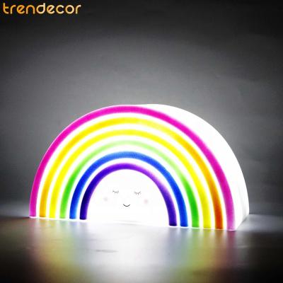 China Kids Light Up Rechargeable Rainbow Night Lights Indoor Battery Operated Lights Home Decor Tabletop Kids Room Color Changing LED Kids Light for sale