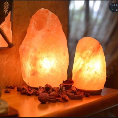 China Trendecor Table Light Home Decorative Lamp, USB Powered LED Night Light Crystal Wood Base Natural Himalayan Hand Carved Salt Lamps for sale