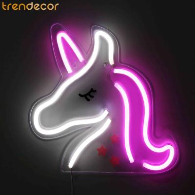 China Trendecor Neon Light Home Decoration Led Sigh Light And Neon USB Wall Mounted Powered Unicorn Neon Sign Light Led For Kids Bedroom for sale