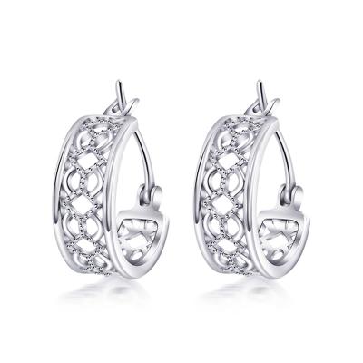 China BOJOR Hiphop Fashion Earrings 18k Gold Plated 925 Sterling Silver Cubic Zircon Hoop Earrings For Women for sale