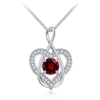 China 2021 CLASSIC 14k 5A Gold Plated Zircon Infinity Birthstone Heart Pendant Necklaces For Women Girls Jewelry for sale