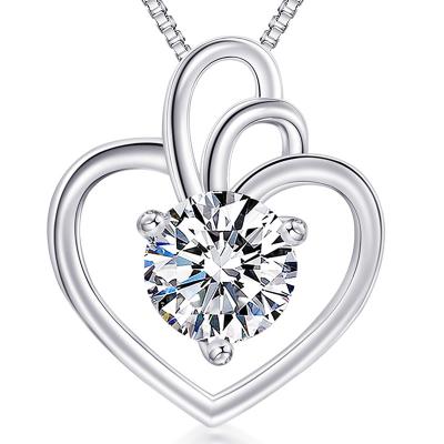 China BOJOR 5A CLASSIQUE Zircon Heart Pendant Necklace 14K White Gold Plated Heart Necklaces For Women for sale