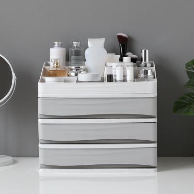 China Modern Large Capacity Jewelry Makeup Organizer Desk Plastic Storage Cosmetic Box for sale