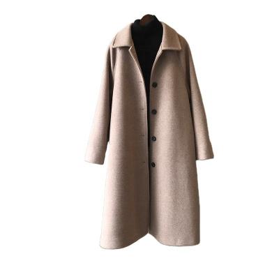 China 2021 High Quality Man's Mid Length Winter Waterproof Woolen Coat Women Small Loose Temperament New Over - The Knee Woolen Coat for sale