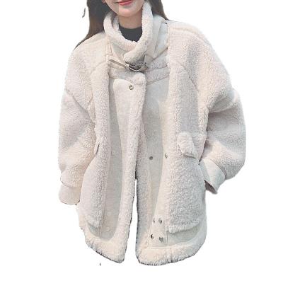 China New Winter Lamb Wool Waterproof Coat Women Thick Short Padded Jacket for sale