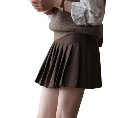 China 2021 autumn new age fashion style female Korean high reduction waist anti-static pleated thin skirt a-line skirt for sale