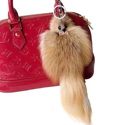 China Creative New Fox Hair Fox Fur Key Chain Bag Key Pendant, Ladies Fox Fur Ball Key Ring Fashion Accessories for sale