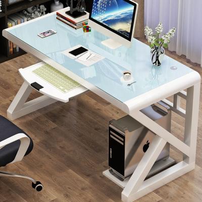 China Convertible Computer Desk Household , Simple Modern Type Simple Tempered Glass Computer Saving Desks for sale