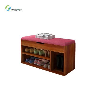 China Simple PANEL Living Room Wooden Shoe Rack Shoe Bench Shoe Storage Cabinet for sale