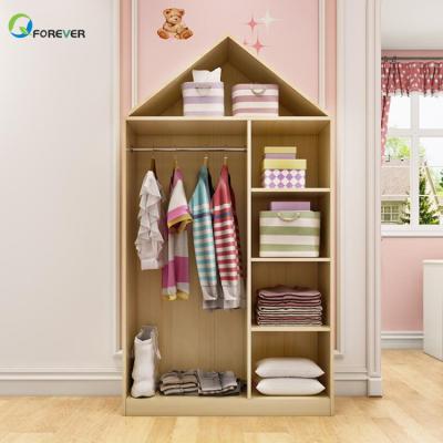 China Simple Modern Foldable Wooden Wardrobe Bedroom Form Children's Furniture Open Storage Cabinet for sale