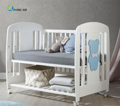 China Removable Stable Hutch Solid Wood Seamless Quilting Children's Bed Innovative Safety White Wooden Hutch for sale