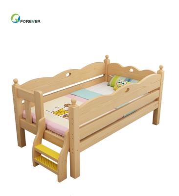 China Stable Solid Wood With Stitched Bed Widened Widened Children's Bedside Crib Railing Baby Crib Bedside for sale